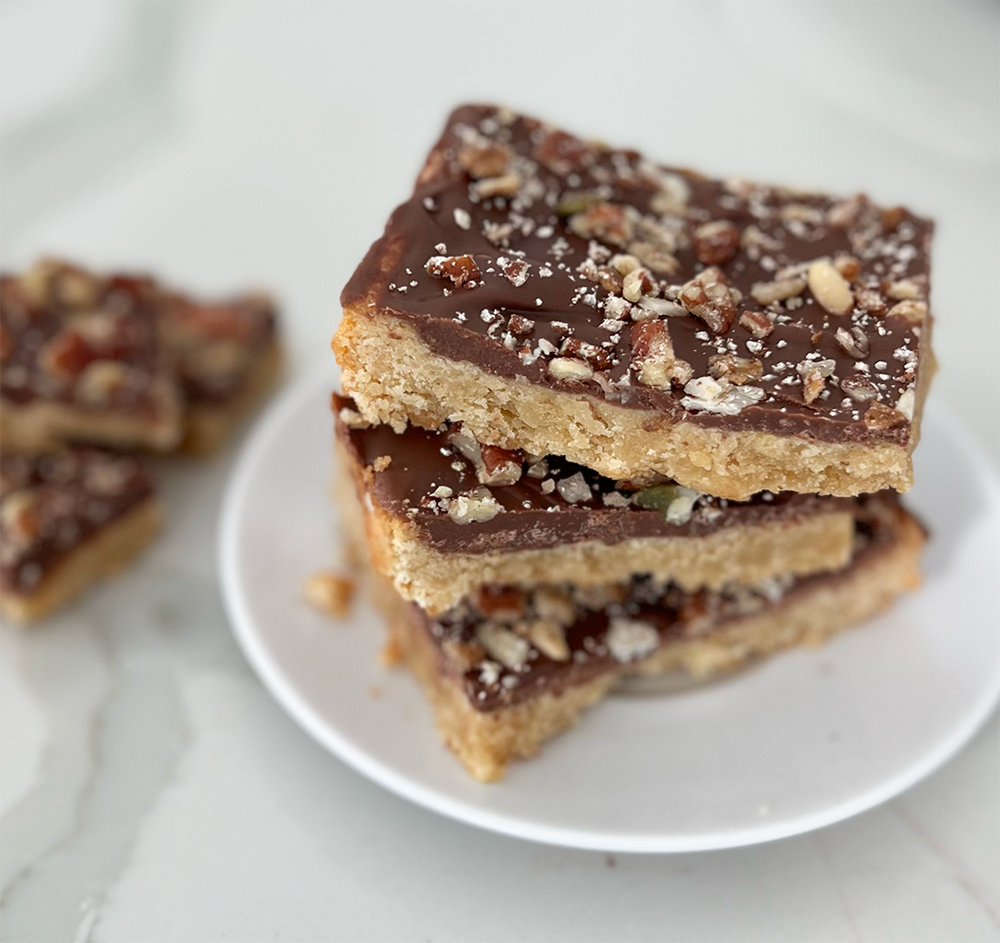 Toffee Cookie Squares recipe made with PremOla Granola
