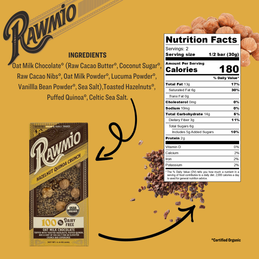 Rawmio Hazelnut Quinoa Crunch Bark